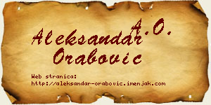 Aleksandar Orabović vizit kartica